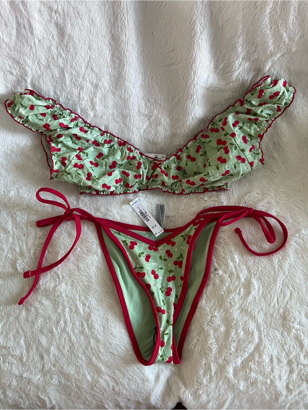 Victoria secret cherry cheeky two piece NWT